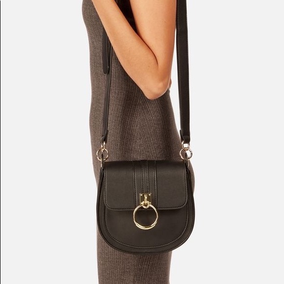 JustFab Saddle Up Black Crossbody Bag - Picture 4 of 5